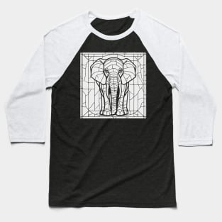 Stained Glass Elephant (White) Baseball T-Shirt